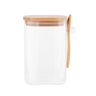 HRANATÁ DÓZA 1000ML S BAMBUSOVÝM VÍČKEM A LŽIČKOU