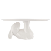 DORTOVÝ STOJAN SE ZAJÍČKEM 25X25X9CM KRÉMOVÝ PORCELÁN