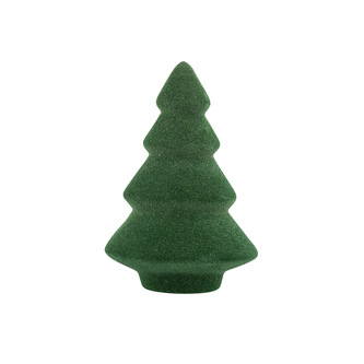 FIGURKA STROMEK S VELVETOVÝM DOKONČENÍM ZELENÁ 5.5X5.5X13CM