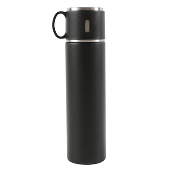 TERMOS S UZÁVĚRKOU VE TVARU ŠÁLKY 580ML ČERNÝ