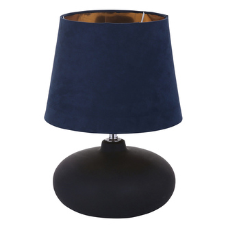 STOLNÍ LAMPA S KERAMICKOU ČERNOU ZÁKLADNOU 21X30CM A GRANÁTOVO-ZLATÝM CYLINDREM