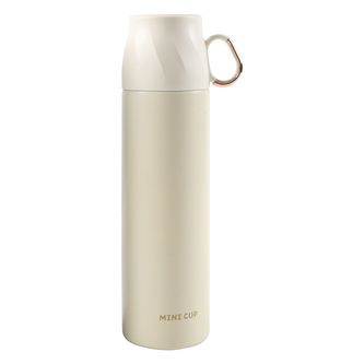 TERMOS S UZÁVĚRKOU VE TVARU ŠÁLKY 500ML BÍLÝ S ZLATOU