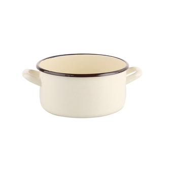 SMALTOVANÝ KASTROL 1.45L PRŮMĚR 16CM VÝŠKA 8.5CM KRÉMOVÝ