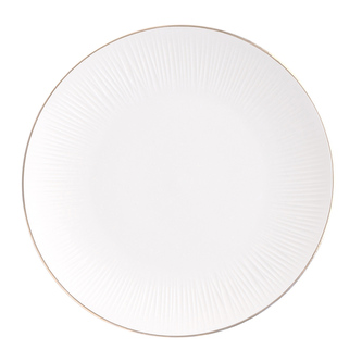 ALESSIA ZLATÁ LINKA PLOCHÝ TALÍŘ NBC 25CM V KRÉMOVÉ PORCELÁNU