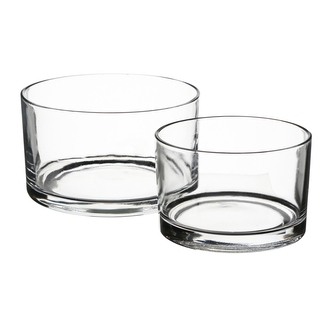 SADA SKLENĚNÝCH LISOVANÝCH MISEK PRŮMĚR 11CM A 14CM