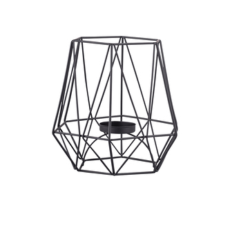 SVÍCEN KOVANÝ GEOMETRICKÝ 13X13X15CM ČERNÝ