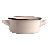 SMALTOVANÝ KASTROL 0.8L PRŮMĚR 14CM VÝŠKA 6.4CM KRÉMOVÝ
