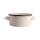 SMALTOVANÝ KASTROL 0.5L PRŮMĚR 12CM VÝŠKA 5.8CM KRÉMOVÝ