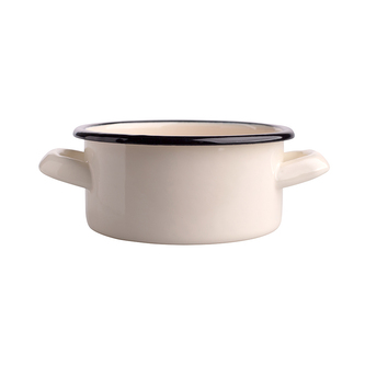 SMALTOVANÝ KASTROL 0.5L PRŮMĚR 12CM VÝŠKA 5.8CM KRÉMOVÝ