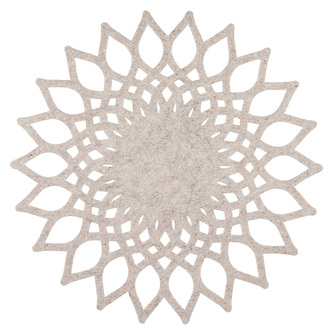 PLSTĚNÉ PROSTÍRÁNÍ. PRŮM. 38CM DEC. BÉŽOVÝ KVĚT A