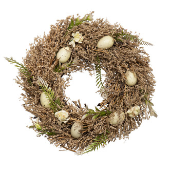 BOHO JARNÍ VĚNEC 30X8CM BÉŽOVÝ