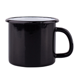 HRNEK SMALTOVANÝ 0.45L PRŮMĚR 9CM VÝŠKA 9CM ČERNÝ