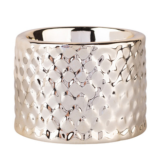 SVÍCEN PORCELÁNOVÝ S RELIÉFEM ZLATÝ 6.5X6.5X4.5CM