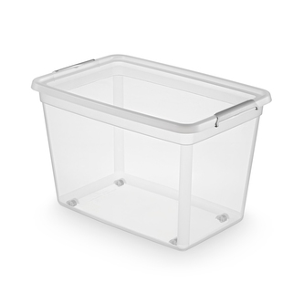 BASESTORE NÁDOBÍ S UZÁVĚRKOU A S KLEPCEM NA KOLEČKÁCH 58X39X35CM 60L (2732)
