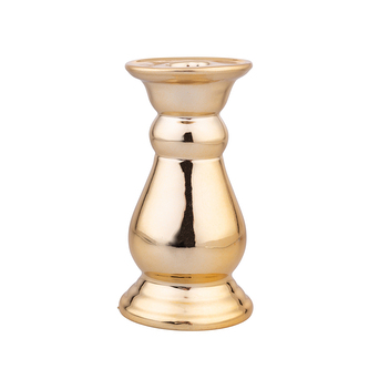 SVÍCEN PORCELÁNOVÝ ZLATÝ 7X7X13.5CM