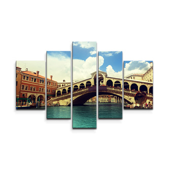 Obraz - 5-dílný Ponte di Rialto: 125x90 cm