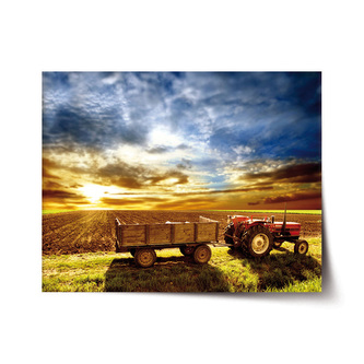 Plakát Traktor s vlečkou: 120x80 cm