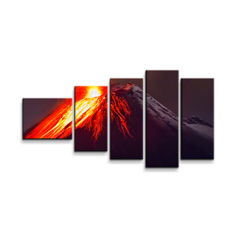 Obraz - 5-dílný Sopka: 100x60 cm