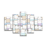 Obraz - 5-dílný Kreslená koťátka: 125x90 cm