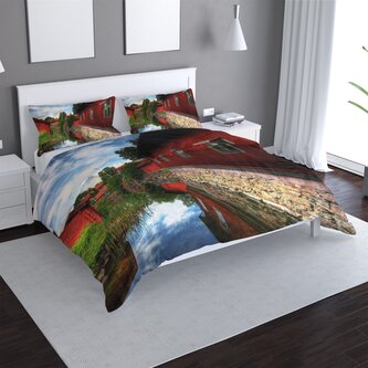 Povlečení Červený dům: 140x220 / 90x70