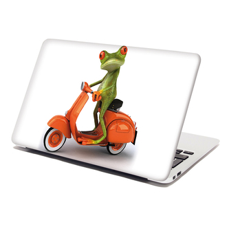 Samolepka na notebook Žába na motorce: 38x26 cm