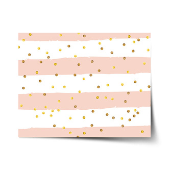 Plakát Pruhy a zlaté tečky: 120x80 cm Plakát Pruhy a zlaté tečky: 120x80 cm