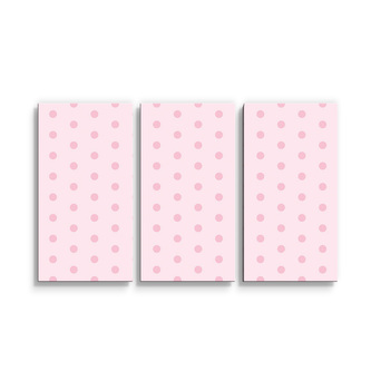 Obraz - 3-dílný Růžové puntíky: 120x80 cm Obraz - 3-dílný Růžové puntíky: 120x80 cm