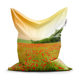 Sedací vak Pole vlčích máků: 150x100 cm