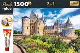 TREFL Sada 2v1 puzzle Zámek Sully-sur-Loire, Francie 1500 dílků s lepidlem