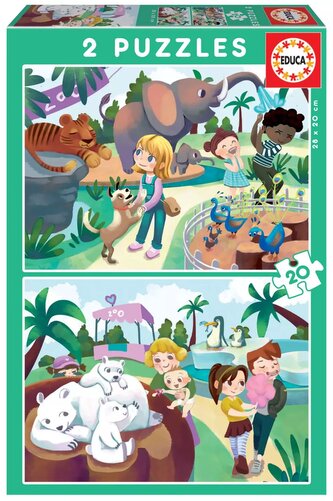 EDUCA Puzzle V Zoo 2x20 dílků