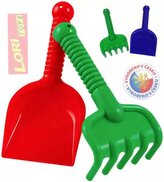 LORI 205 Lopatka + Hrabičky (hrábě) set na písek plast