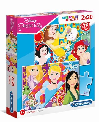 CLEMENTONI Puzzle Disney Princezny 2x20 dílků
