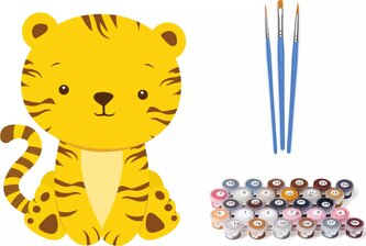 Norimpex Malování podle čísel: Tygřík, plátno na rámu 18x24 cm