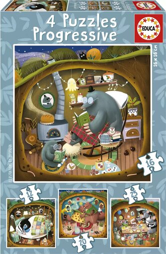EDUCA Puzzle Lesní příběhy 4v1 (12,16,20,25 dílků)