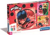 Puzzle Kouzelná Beruška a Černý Kocour 3x48 dílků