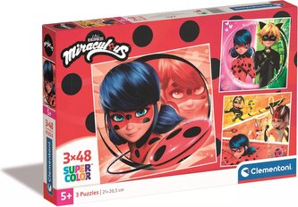 Puzzle Kouzelná Beruška a Černý Kocour 3x48 dílků
