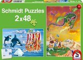 SCHMIDT Puzzle Vikingové 2x48 dílků