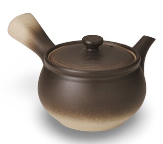 Japonská keramická konvice Kyusu hnědobéžová 310 ml