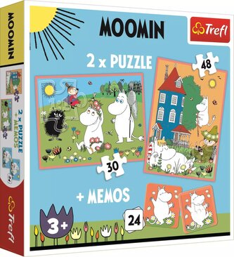 TREFL Sada 3v1 Mumínci (2x puzzle + pexeso)