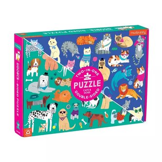 Mudpuppy Oboustranné puzzle Psi a kočky 100 dílků