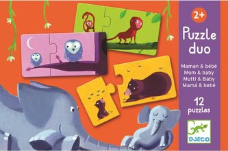 DJECO Puzzle Zvířecí maminky a mláďata 12x2 dílků