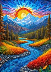 ENJOY Puzzle Východ slunce nad krajinou 1000 dílků