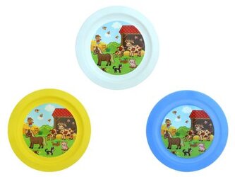talíř d21cm měl. FARMA IML, aqua, bílý, žlutý, dětský, plast