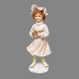 Holčička s květinou retro