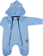 Oteplený dětský overálek se šlapkama a kapucí, Kazum, modrý, vel. 62; 62 (2-3m)