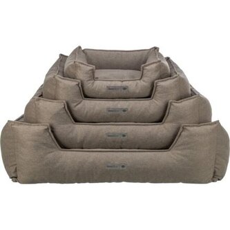 Pelech GANO, obdélníkový s polštářovým okrajem, tkanina, šedobéžová - 60 x 50 cm