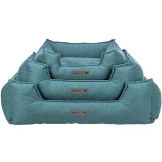 Pelech GANO, obdélníkový s polštářovým okrajem, tkanina, petrolejová - 100 x 80 cm