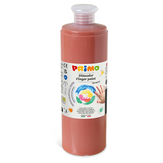 Prstová barva PRIMO, 750ml, hnědá