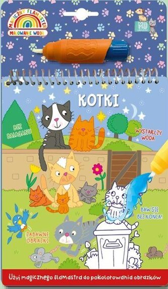 Malowanka z flamastrem wodnym - kotki Malowanka z flamastrem wodnym - kotki