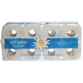 Toaletní papír, 3 vrstvy, zetFlower s dekor ražbou, bílý, 250 útržků, 30m (8ks/bal, 72ks/pack)